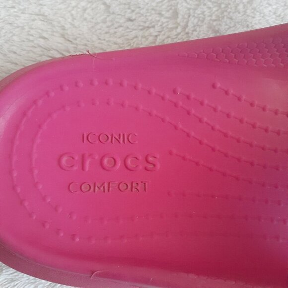 Crocs Girl's Size 1 Pink Classic Flip Flop Sandal - Picture 5 of 10